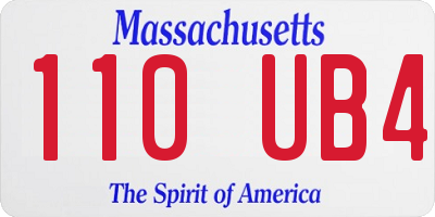 MA license plate 110UB4