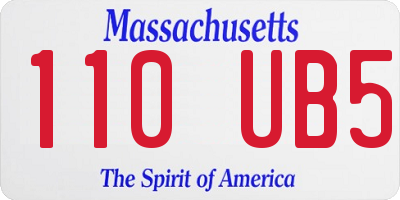 MA license plate 110UB5