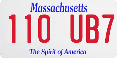 MA license plate 110UB7