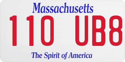 MA license plate 110UB8