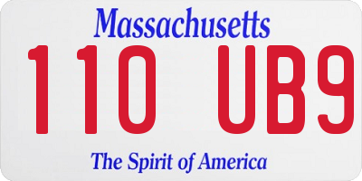 MA license plate 110UB9
