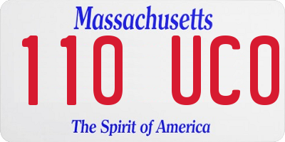 MA license plate 110UC0