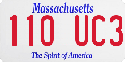 MA license plate 110UC3