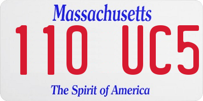 MA license plate 110UC5
