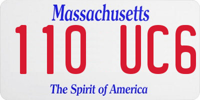 MA license plate 110UC6