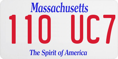 MA license plate 110UC7