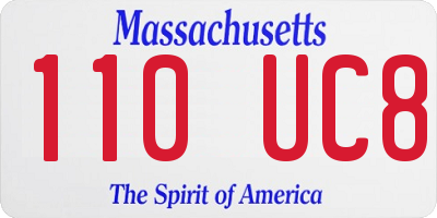 MA license plate 110UC8