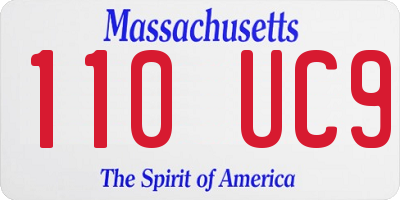 MA license plate 110UC9