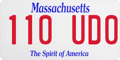 MA license plate 110UD0