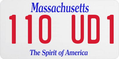 MA license plate 110UD1