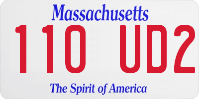 MA license plate 110UD2