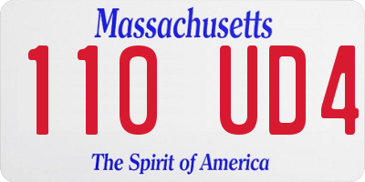 MA license plate 110UD4