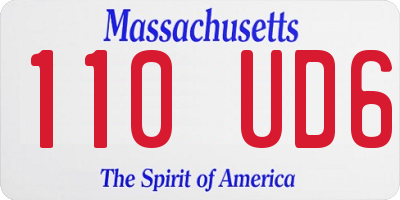 MA license plate 110UD6
