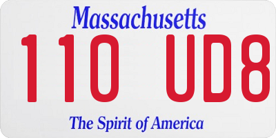 MA license plate 110UD8