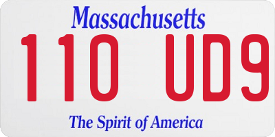 MA license plate 110UD9