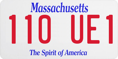MA license plate 110UE1