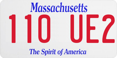 MA license plate 110UE2