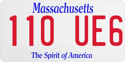 MA license plate 110UE6
