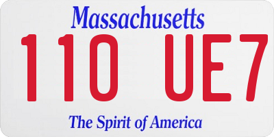 MA license plate 110UE7