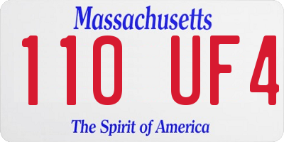 MA license plate 110UF4