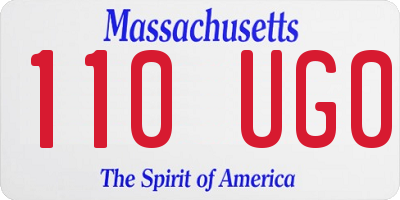 MA license plate 110UG0