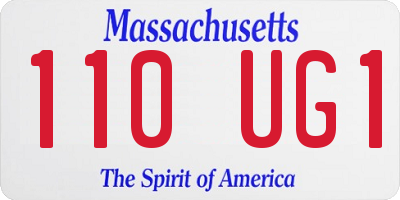 MA license plate 110UG1