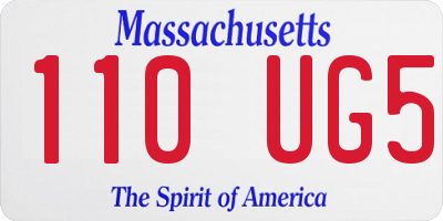 MA license plate 110UG5