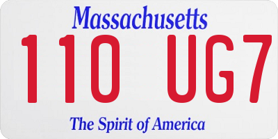 MA license plate 110UG7