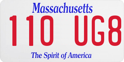 MA license plate 110UG8