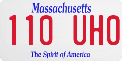 MA license plate 110UH0