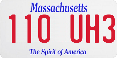MA license plate 110UH3
