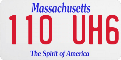 MA license plate 110UH6