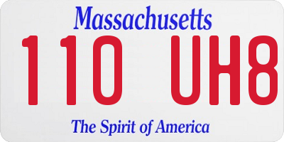 MA license plate 110UH8