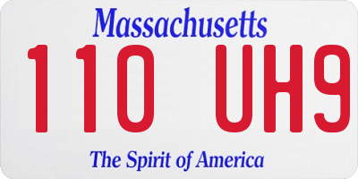 MA license plate 110UH9