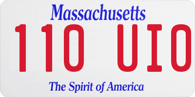 MA license plate 110UI0