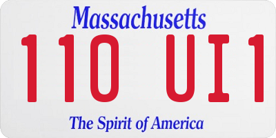 MA license plate 110UI1