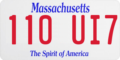 MA license plate 110UI7