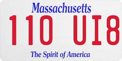 MA license plate 110UI8