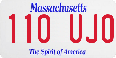 MA license plate 110UJ0