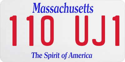 MA license plate 110UJ1