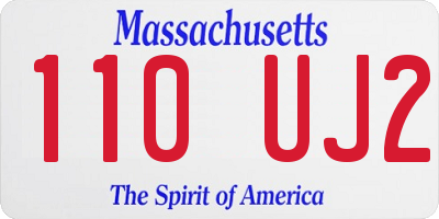 MA license plate 110UJ2