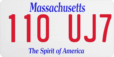 MA license plate 110UJ7