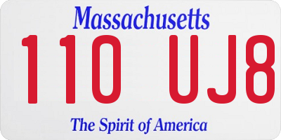 MA license plate 110UJ8