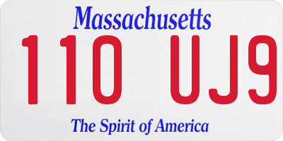 MA license plate 110UJ9