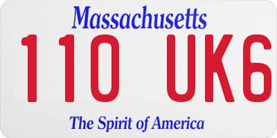 MA license plate 110UK6