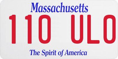 MA license plate 110UL0