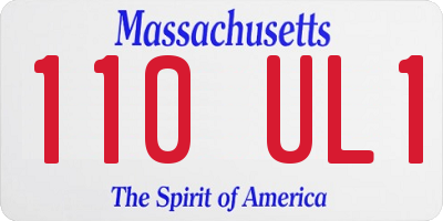 MA license plate 110UL1