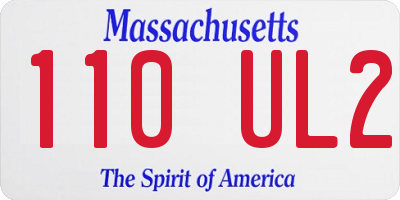 MA license plate 110UL2