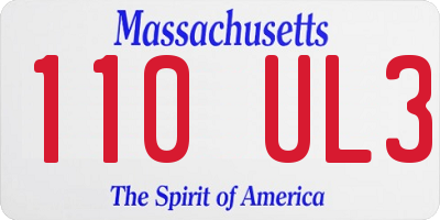 MA license plate 110UL3