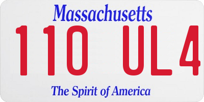 MA license plate 110UL4